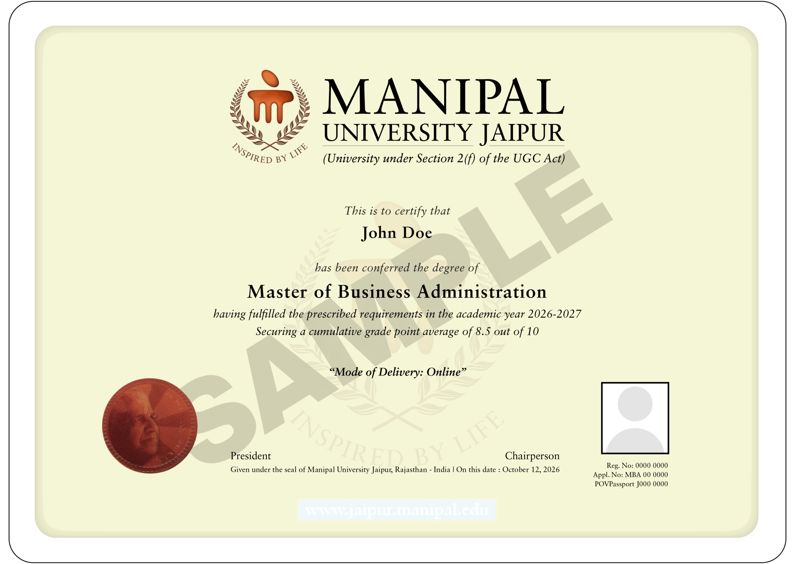 Manipal MBA Certificate